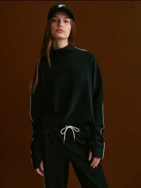 Varley Rona High-Neck Active Sweat-Black/Snow White